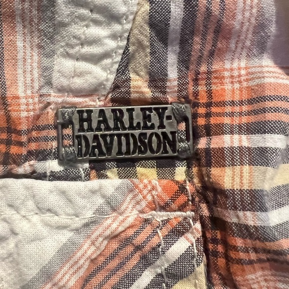 Harley Davidson Plaid Checked Long Sleeve Studded Graphic Shirt Size M Moto - Picture 7 of 12